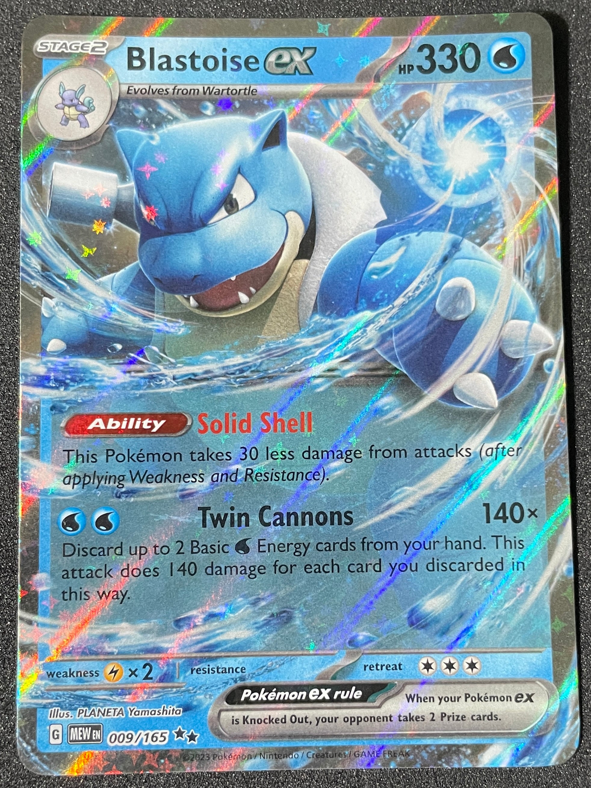 (EN) NM - Blastoise ex 009/165 Double Rare English - AA TCG