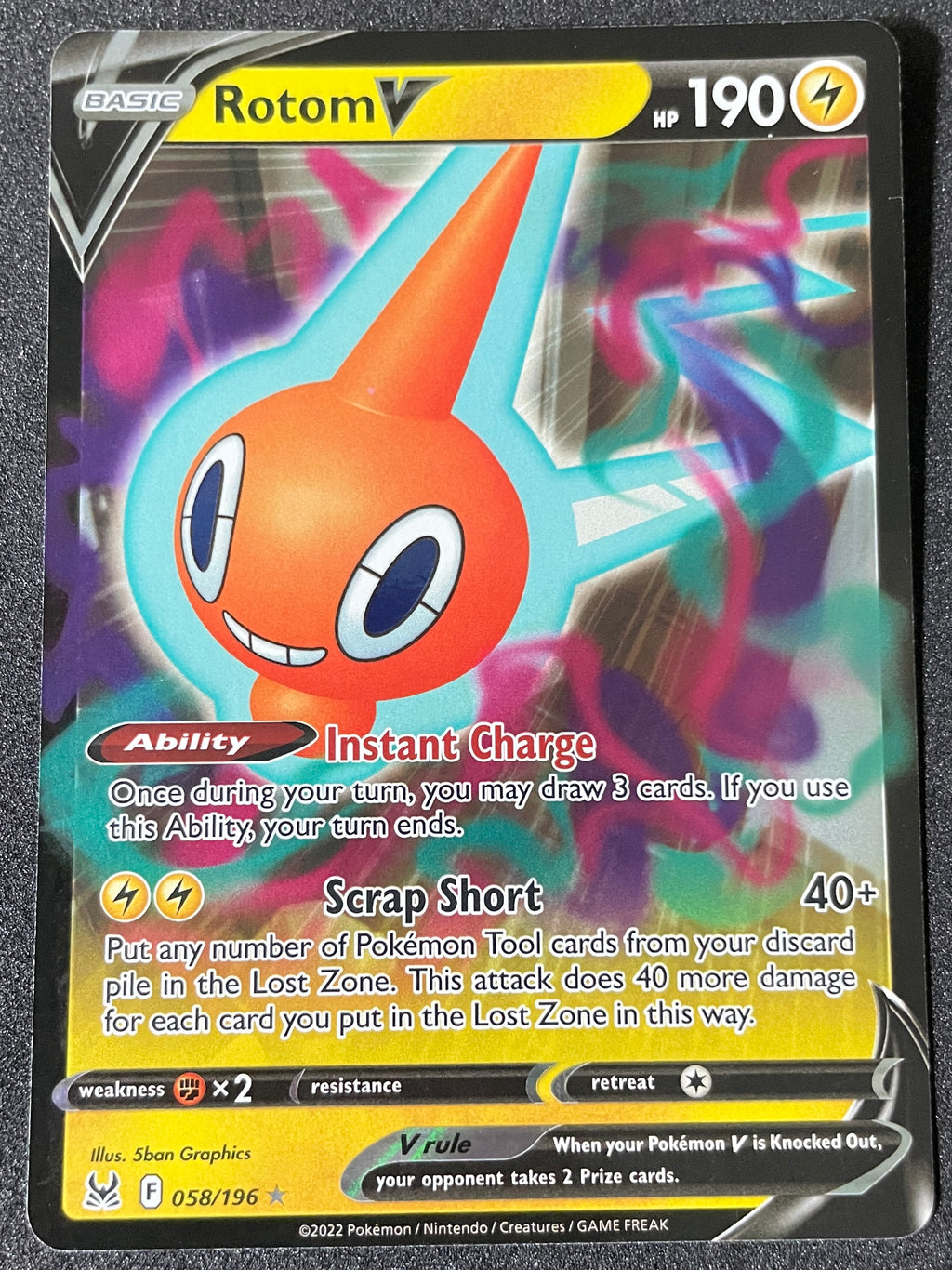 (EN) NM - Pokemon Rotom V 058/196 Ultra Rare English - AA TCG