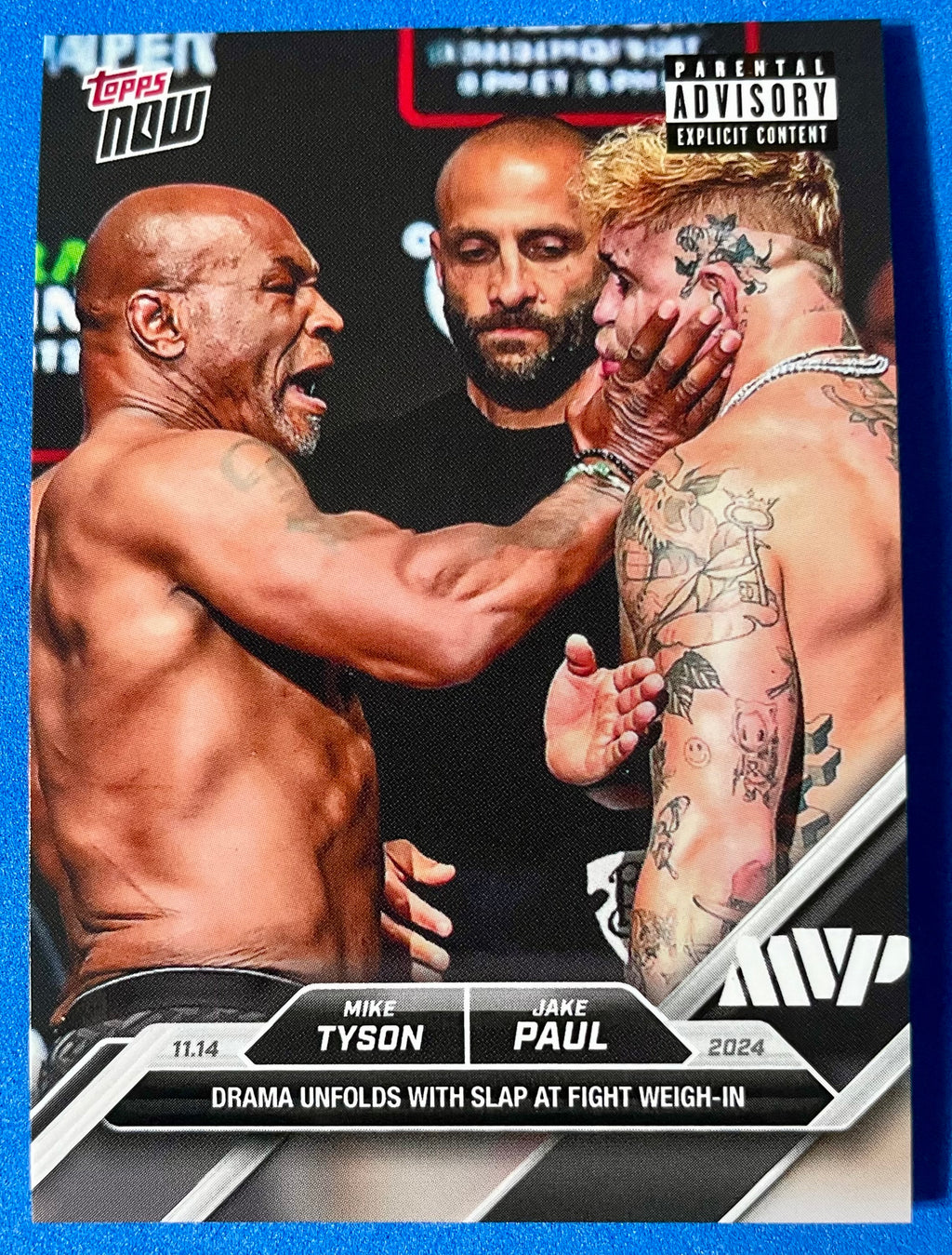 (NM) 2024 Topps Now Mike Tyson vs Jake Paul Weigh in Slap #3 - AA TCG