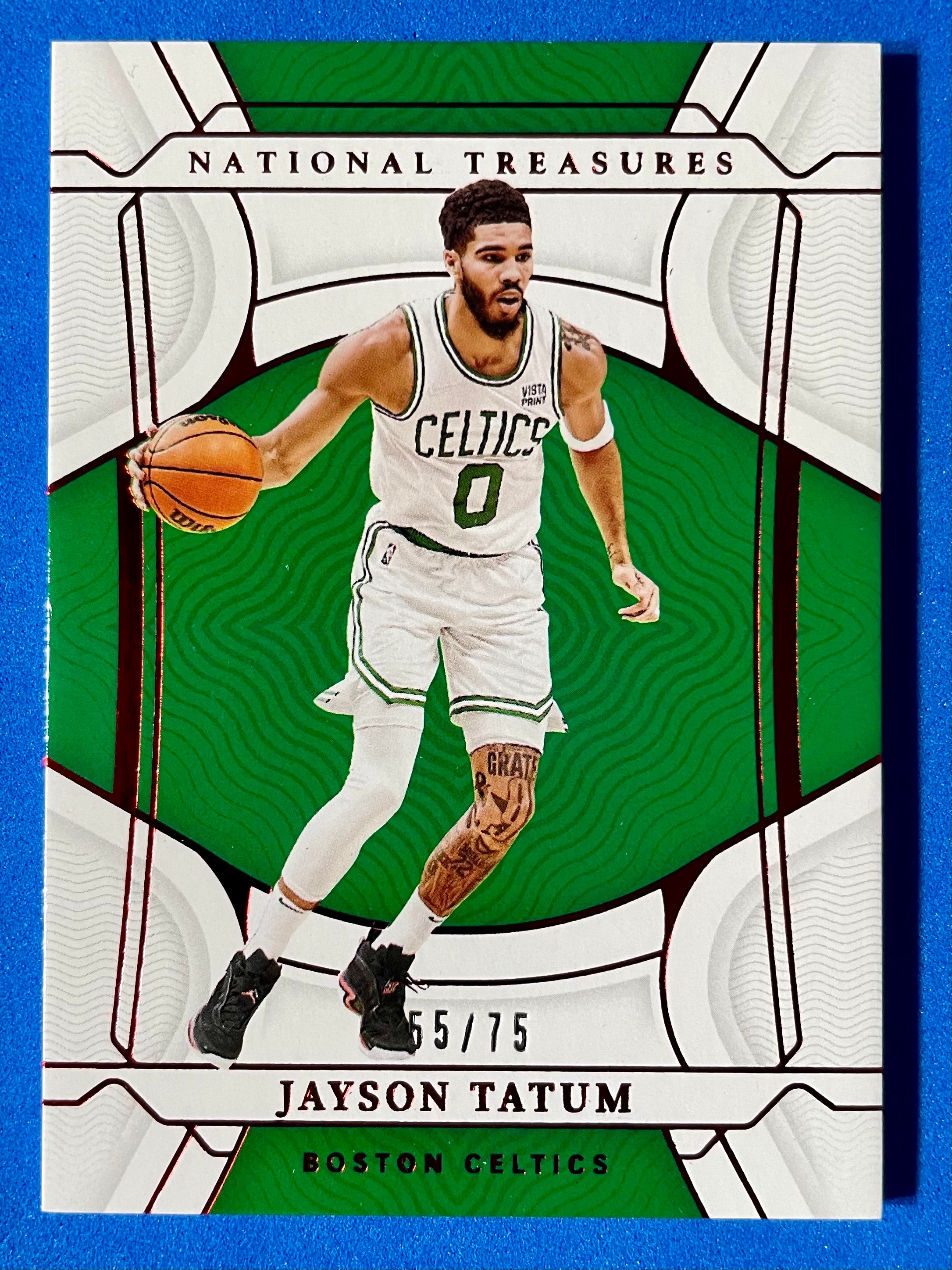 (NM) 2020-21 Panini National Treasures NBA 75th Anniversary Red Jayson Tatum #75 55/75