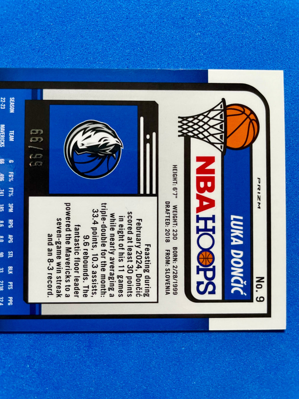 (NM) 2023-24 Panini Seismic Blue Prizm Luka Doncic #9 66/99