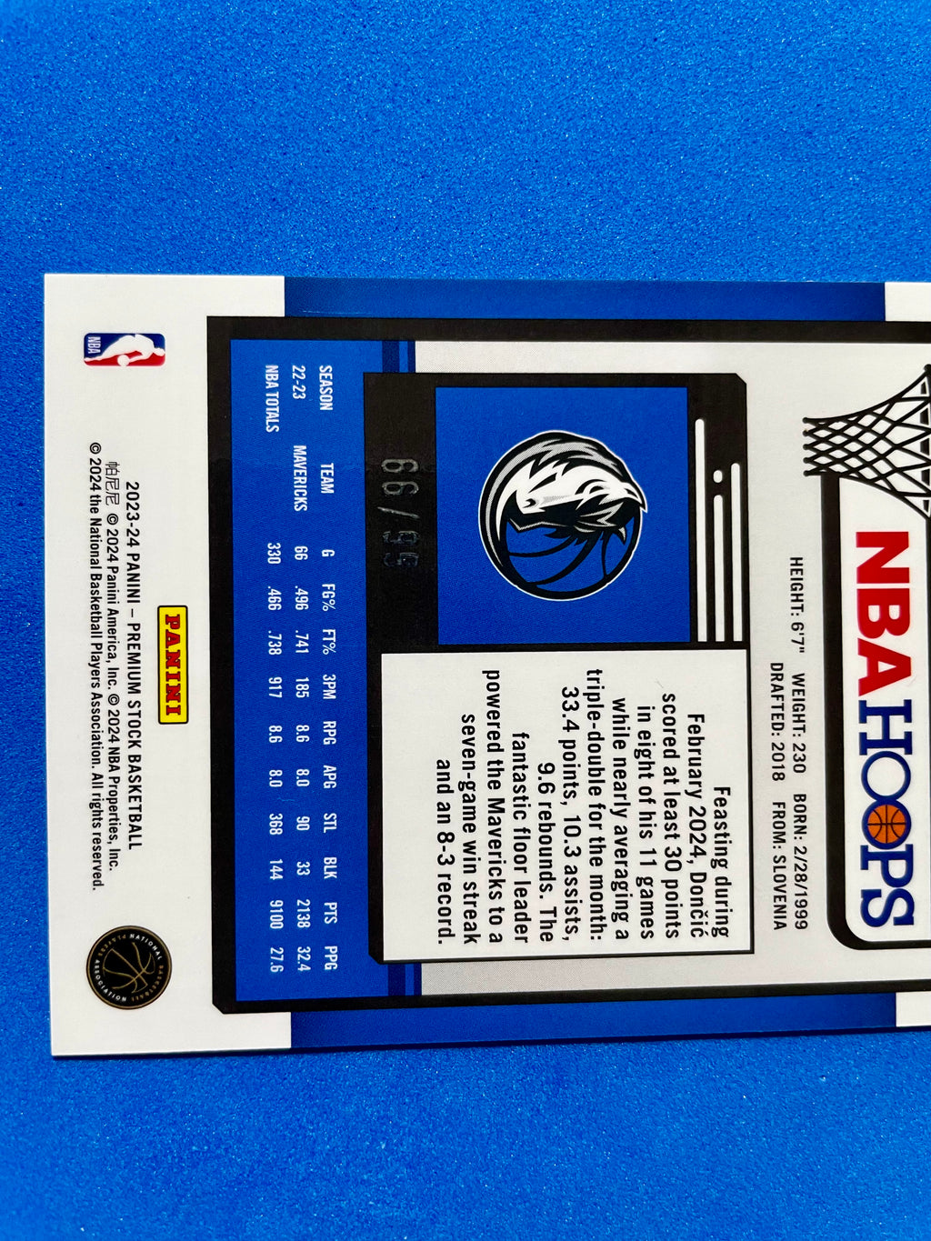 (NM) 2023-24 Panini Seismic Blue Prizm Luka Doncic #9 66/99