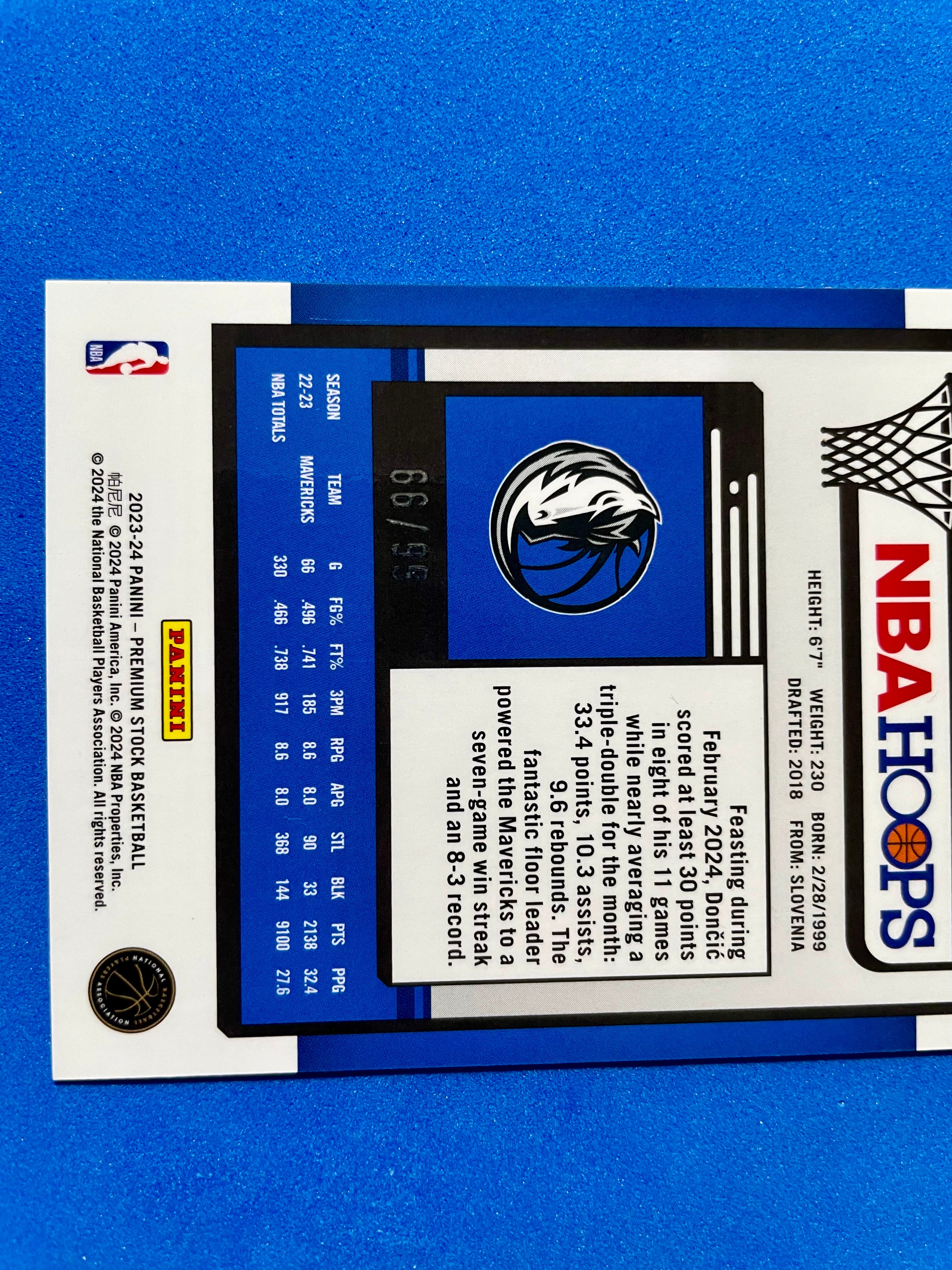 (NM) 2023-24 Panini Seismic Blue Prizm Luka Doncic #9 66/99