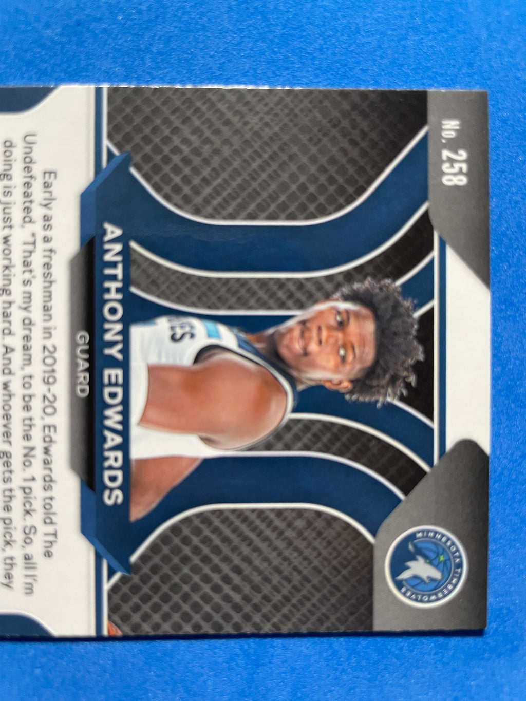 (NM) 2020-21 Panini Prizm RC Rookie Anthony Edwards #258 Base