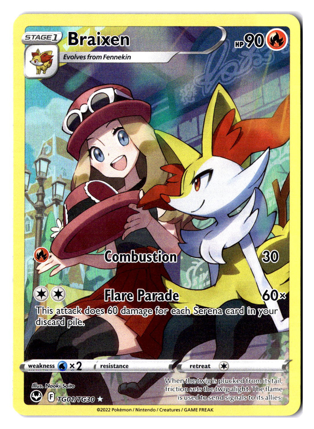 (101072) (EN) NM - Pokemon Braixen TG01/TG30 English