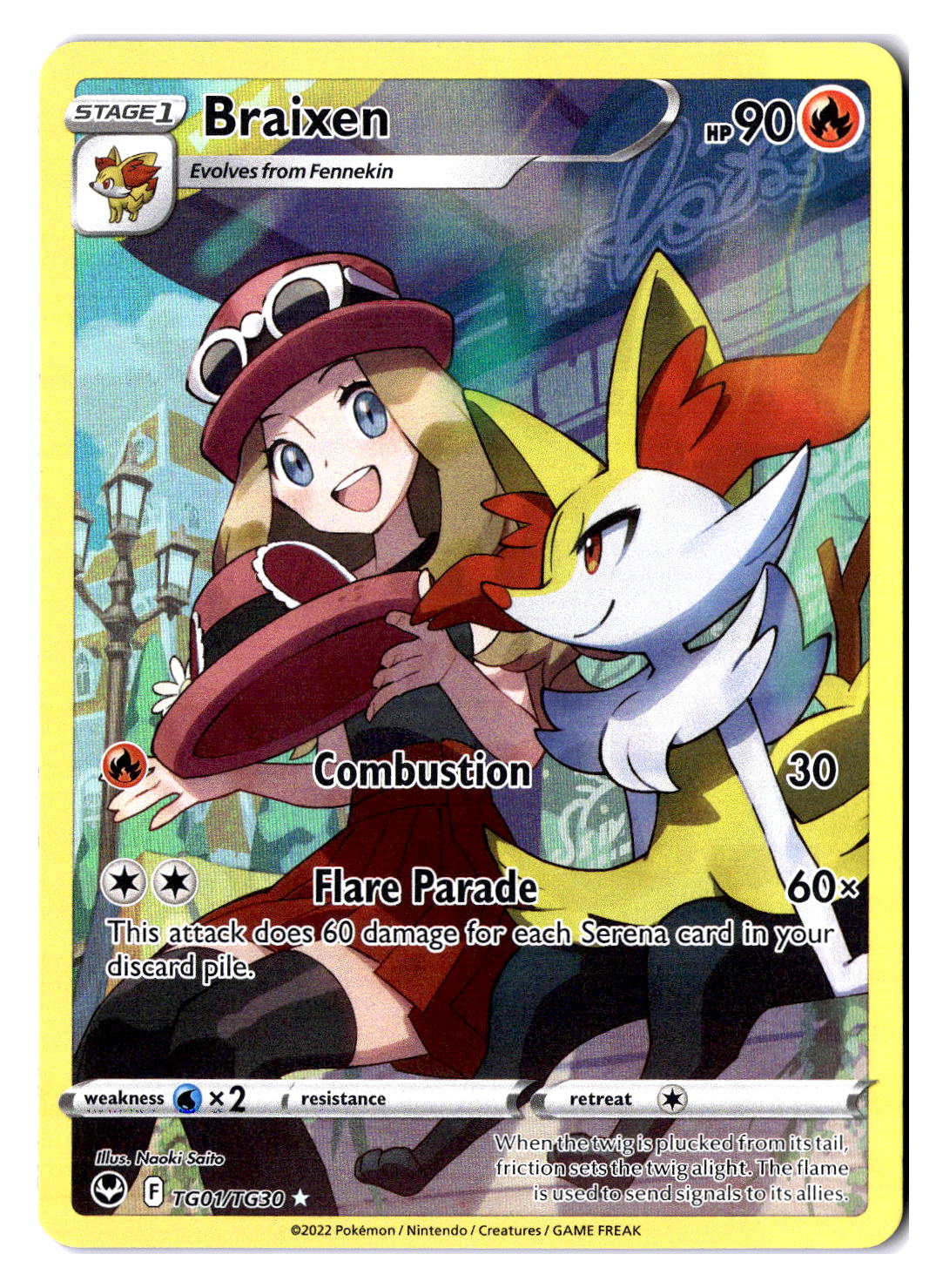 (101072) (EN) NM - Pokemon Braixen TG01/TG30 English
