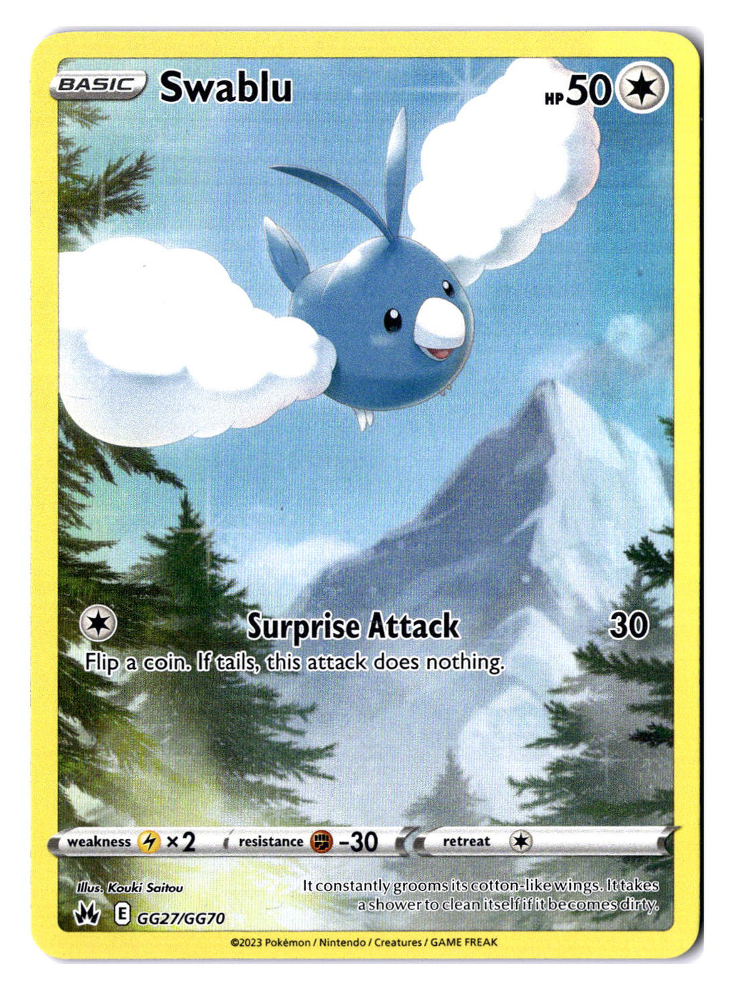 (100959) (EN) NM - Pokemon Swablu GG27/GG70 English