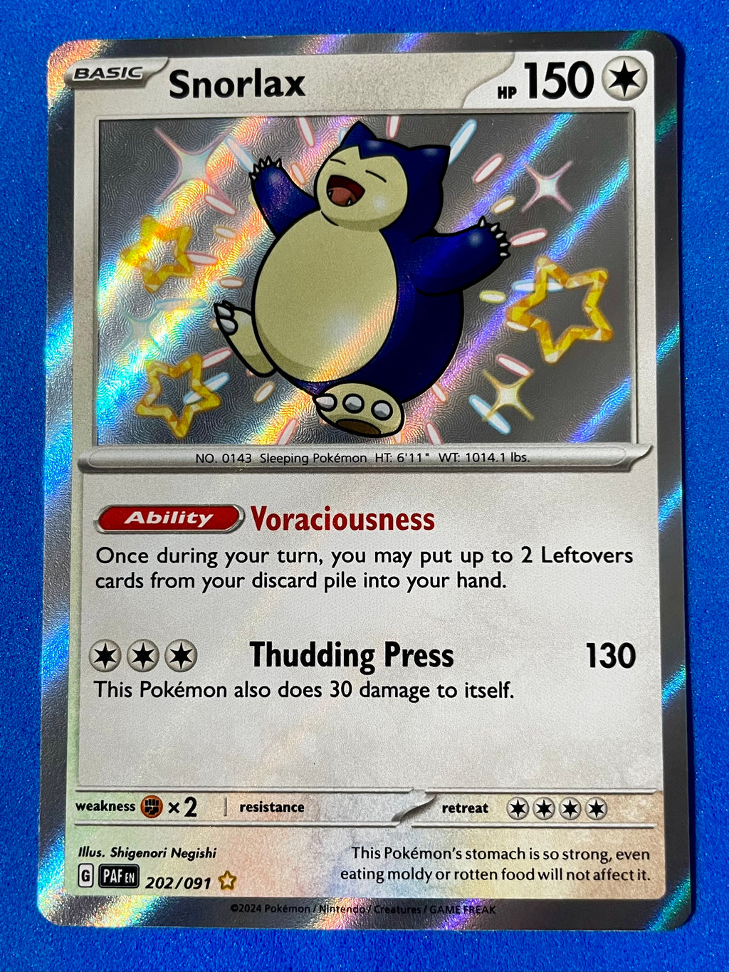 (EN) NM - Paldean Fates Snorlax 202/091 Shiny Rare