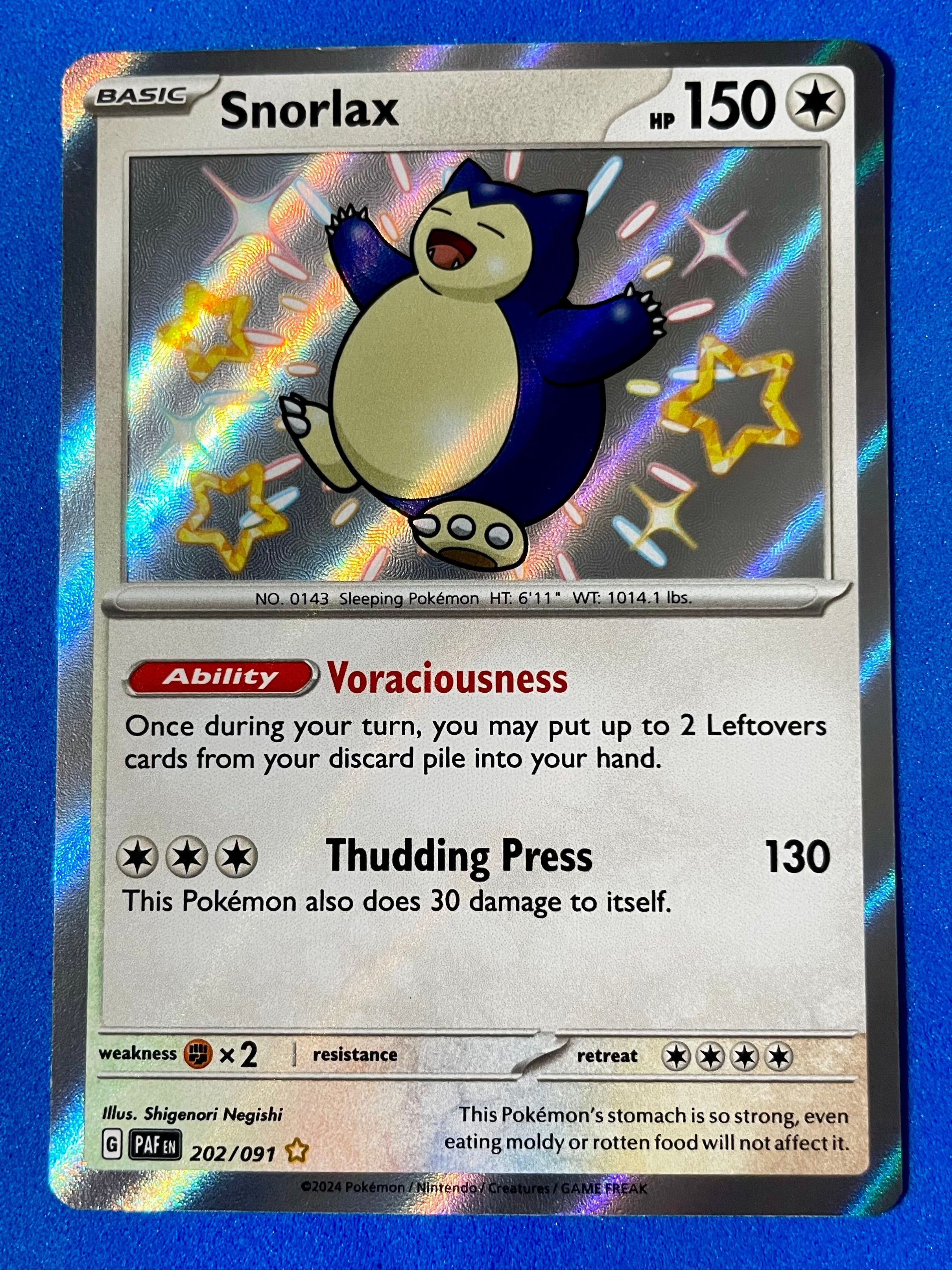 (EN) NM - Paldean Fates Snorlax 202/091 Shiny Rare