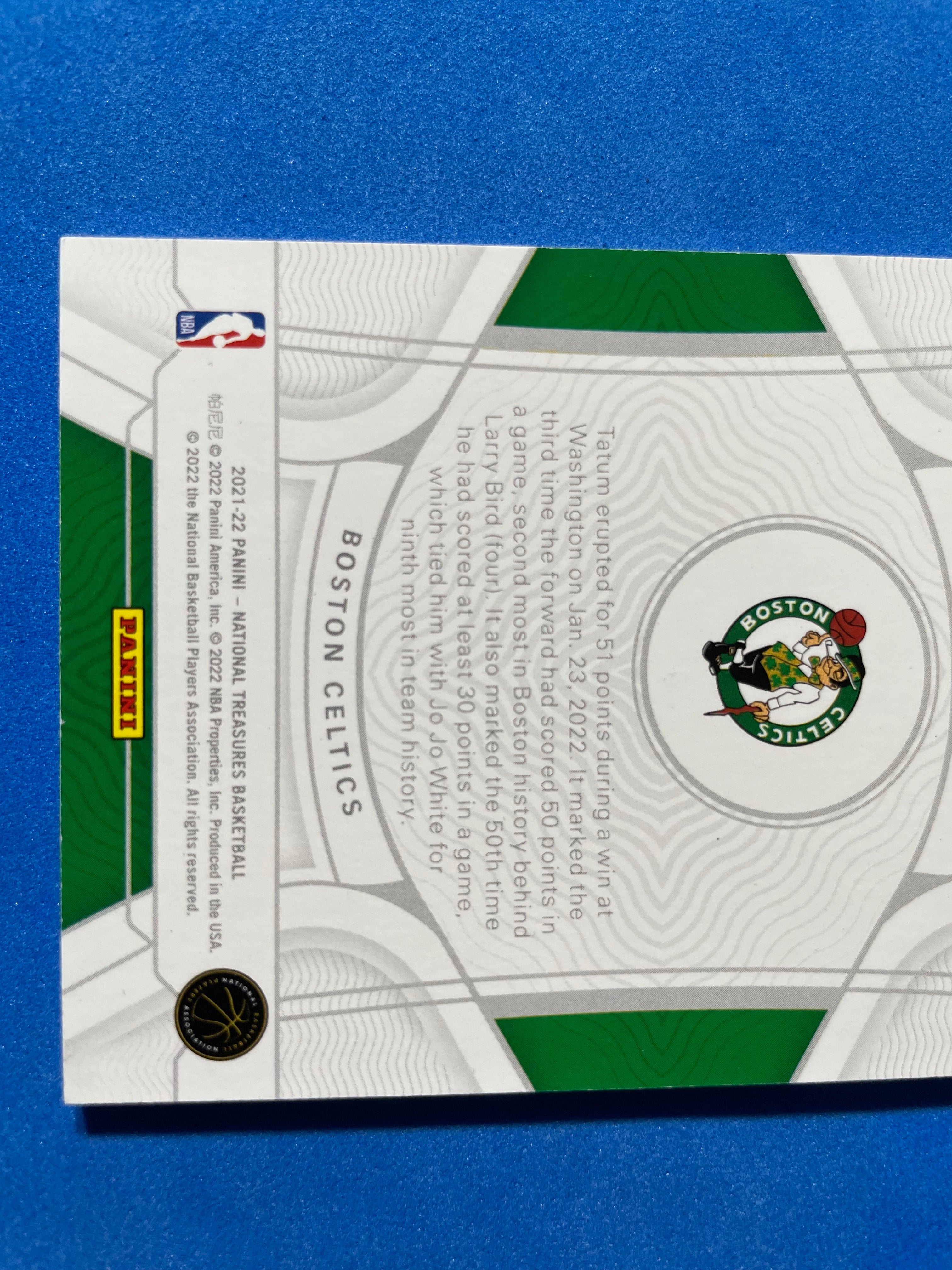 (NM) 2020-21 Panini National Treasures NBA 75th Anniversary Red Jayson Tatum #75 55/75